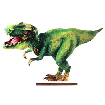 Décoration sur socle en bois dinosaure t-rex de 24 cm