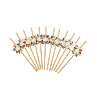 12 pailles en carton collection dinosaure kraft | jourdefete.com