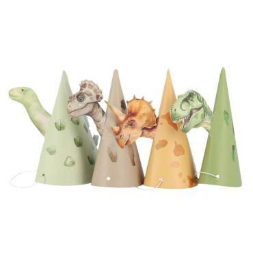 Chapeaux dinosaures colorés pour fête d'anniversaire enfant | jourdefete.com