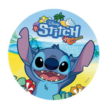 Disque comestible Stitch 20 cm pour gâteau anniversaire enfant | jourdefete.com