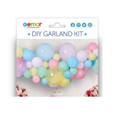 kit de guirlande de 65 ballons couleur pastel | jourdefete.com