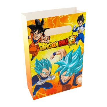 Ce lot de 4 sachets en papier vous servira pour faire des cadeaux aux enfants lors de l'anniversaire "Dragon Ball Super ®" | jourdefete.com