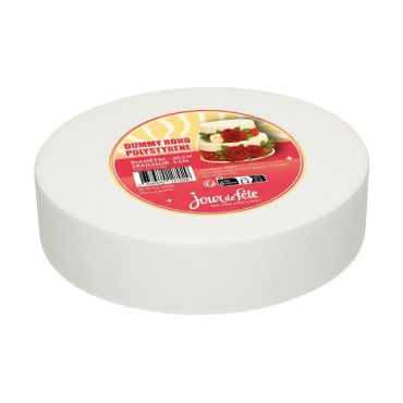 Cake Dummy rond en polystyrène 20 x 5 cm, parfait pour décoration et pâtisserie | jourdefete.com