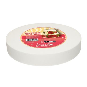 Cake Dummy rond en polystyrène 30 x 5 cm, parfait pour expositions et pâtisserie | jourdefete.com