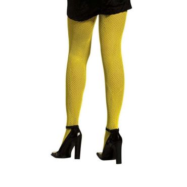 Collants Résille Néon Jaune - Taille Unique