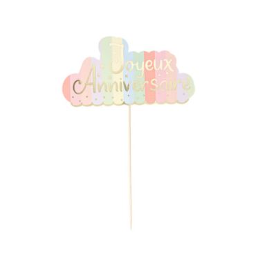 Cake Topper - Collection Mahault Pastel et Or - Modèle 1