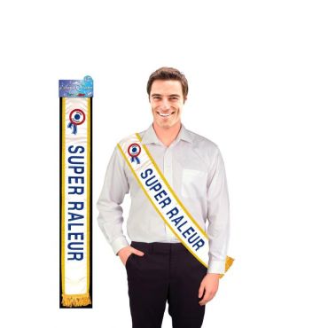 Echarpe de Mister "Super Râleur" Bleue