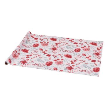 Craquez pour ce splendide chemin de table fleuri avec des roses pour votre table lors de votre célébration | jourdefete.com