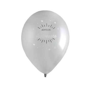 ballon joyeux anniversaire metal blanc et argent | jourdefete.com ballon joyeux anniversaire metal blanc et argent | jourdefete.com