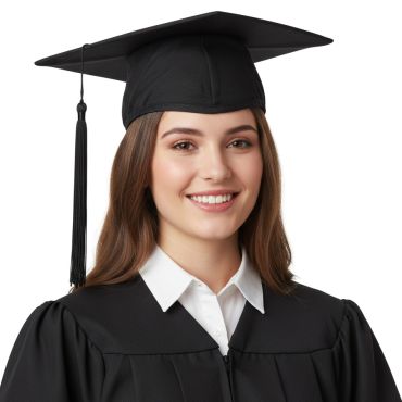 Chapeau de diplômé noir avec pompon pour fête et cérémonie | jourdefete.com