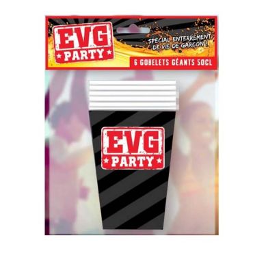 6 Gobelets 50CL - Enterrement de Vie de Garçon | jourdefete.com