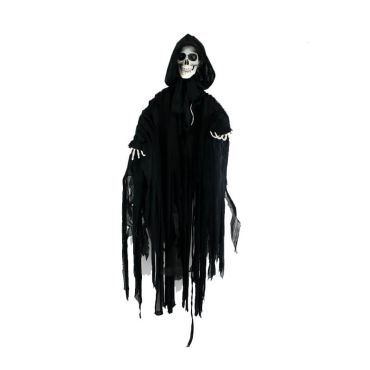 Squelette Faucheur Noir à Suspendre Animé