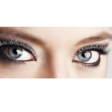 faux cils glitter argent adhesifs | jourdefete.com