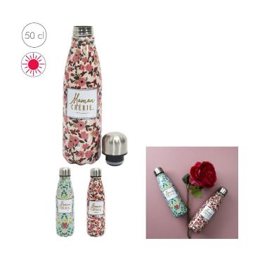 bouteille isotherme avec des fleurs de printemps
