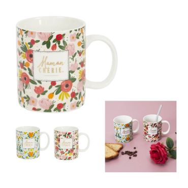 mug maman chérie avec des fleurs