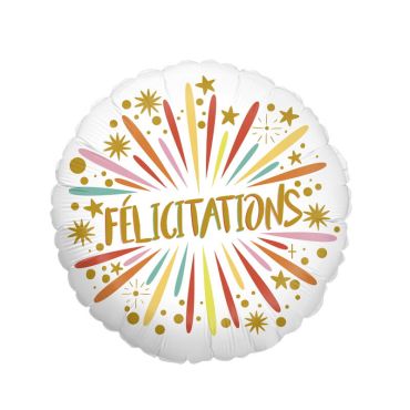 ballon rond hélium 46 cm félicitations