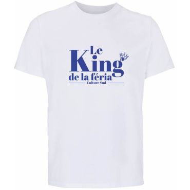 T-shirt Le King de la féria homme blanc pour fête | jourdefete.com