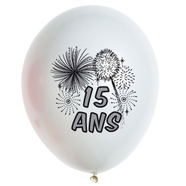 10 Ballons de Baudruche multicolore 15 ans 