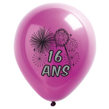 10 Ballons de Baudruche multicolore 16 ans