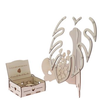 Livre d’or Monstera en bois et plexiglas avec coffret pour mariage | jourdefete.com