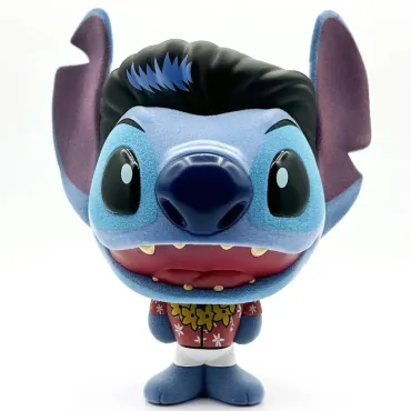 Figurine Stitch X Elvis debout avec chemise rouge et sourire espiègle | jourdefete.com