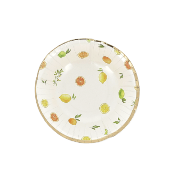 Bols en carton Fizz Agrume Ø13,5cm avec motif d’agrumes | jourdefete.com