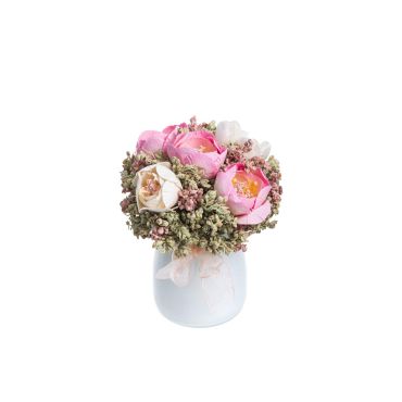 Bouquet de renoncules blanc et rose | jourdefete.com