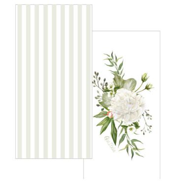 16 serviettes en papier, 2 motifs de la collection Floral White et de 33 cm.