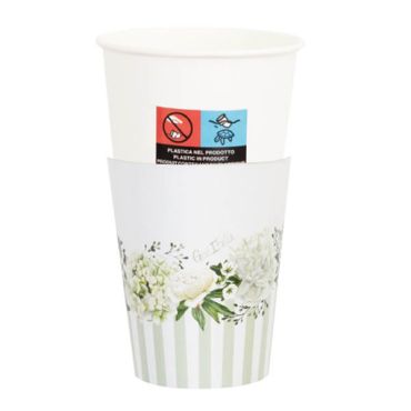 8 gobelets et 8 couvertures de la collection floral white et de 25 cl