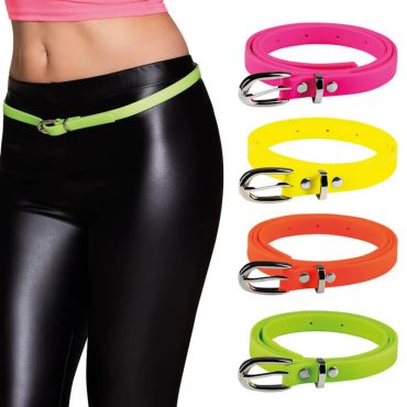 Ceinture fluo - 100 x 1,5 cm - Couleur Aléatoire | jourdefete.com