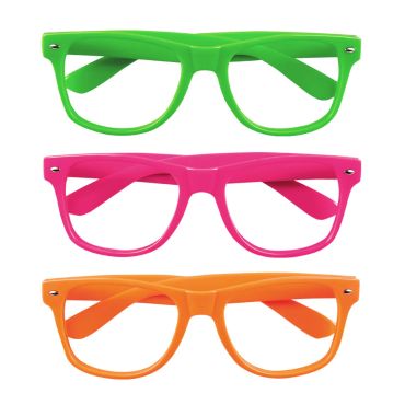 Lot de 3 paires de lunettes de fête fluo sans verres couleurs vert, rose et orange pour accessoires de déguisement | jourdefete.com Lot de 3 paires de lunettes de fête fluo sans verres couleurs vert, rose et orange pour accessoires de déguisement | jourdefete.com