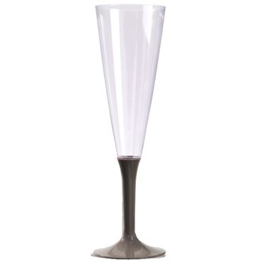 10 Flûtes à Champagne Plastique Pied Taupe