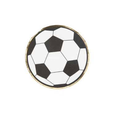 16 Serviettes - Football - Noir, Blanc et Or