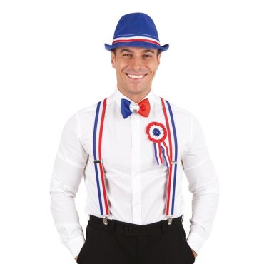 Cocarde tricolore France à fixer sur vêtements ou costumes | jourdefete.com