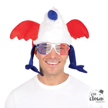 Lunettes barreaudées tricolores bleu blanc rouge pour festivités | jourdefete.com