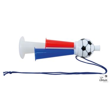 Trompette 3 cornets tricolores pour fêtes et événements | jourdefete.com