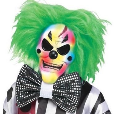 Masque de Clown avec Couleur Changeante et Nœud Papillon