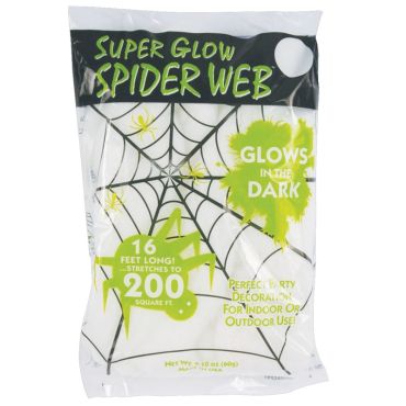 60 Grammes de Toile d'Araignée Blanche - Brille dans le Noir