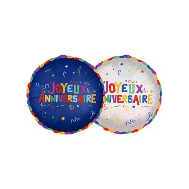 Ballon métallique rond multicolore Joyeux Anniversaire pour fête enfant | jourdefete.com Ballon métallique rond multicolore Joyeux Anniversaire pour fête enfant | jourdefete.com