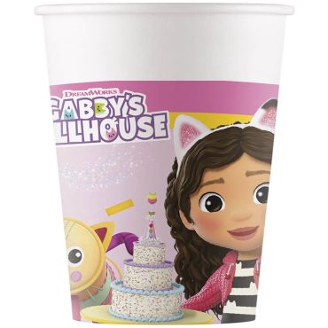 Gobelets Gabby et la Maison magique avec Gabby et gâteau d’anniversaire | jourdefete.com