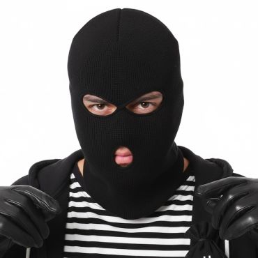 Cagoule de voleur noire pour déguisement adulte | jourdefete.com