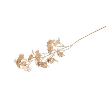 branche de feuilles de ginkgo 80 cm avec des paillettes de couleur champagne | jourdefete.com