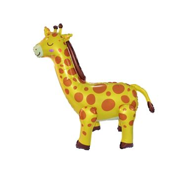 Ballon air 3D girafe jaune à taches oranges, déco anniversaire safari | jourdefete.com