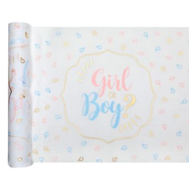 Chemin de table de la collection Girl or Boy ? de 3 mètres Chemin de table de la collection Girl or Boy ? de 3 mètres