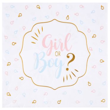 20 serviettes girl or boy en papier