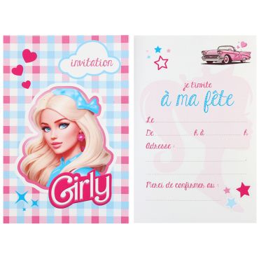 Cartes d’invitation Girly avec motifs vintage et couleurs pastel | jourdefete.com