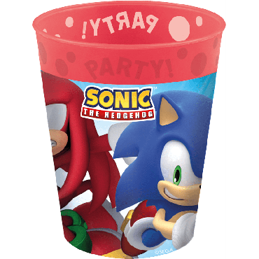 Un gobelet réutilisable rouge avec Sonic et Knuckles pour l'anniversaire de votre enfant | jourdefete.com