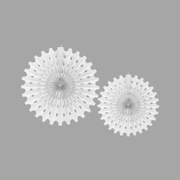 Eventails assortiment de 2 tailles - Blanc