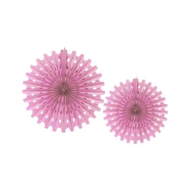 Eventails assortiment de 2 tailles - Rose