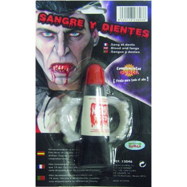 Dents de Vampire avec Faux Sang 